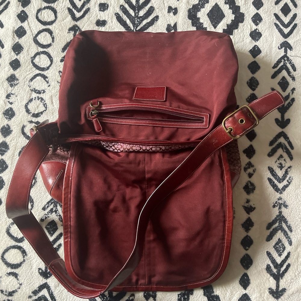 Coach Maroon and Burgundy Crossbody Bag - Picture 7 of 8